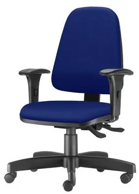 Cadeira Sky Presidente com Bracos Curvados Assento Crepe Azul Base Metalica Preta - 54803 Sun House