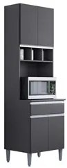 Cozinha Modulada 4 Peças Balcão sem Tampo 160cm Andréia Cinza - AJL Mó