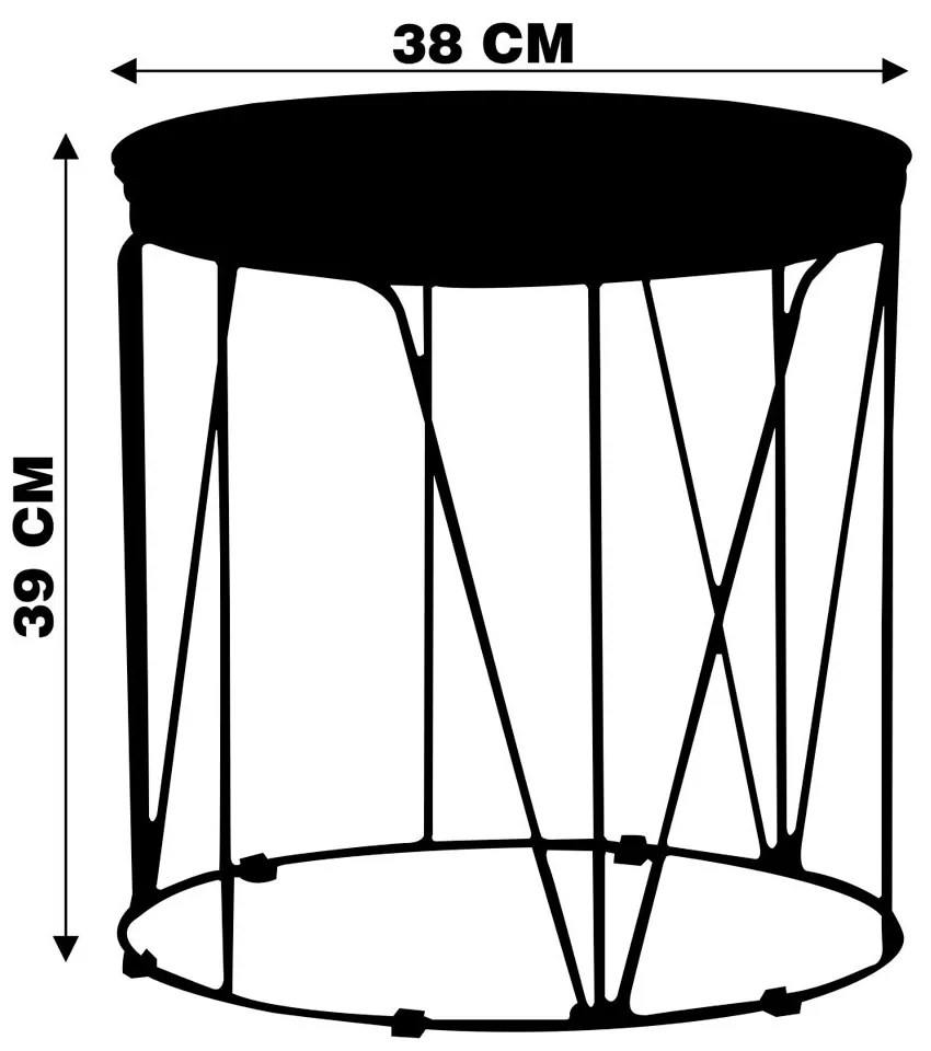 Mesa de Canto Decorativa Solimões Base Preta G41 - Gran Belo