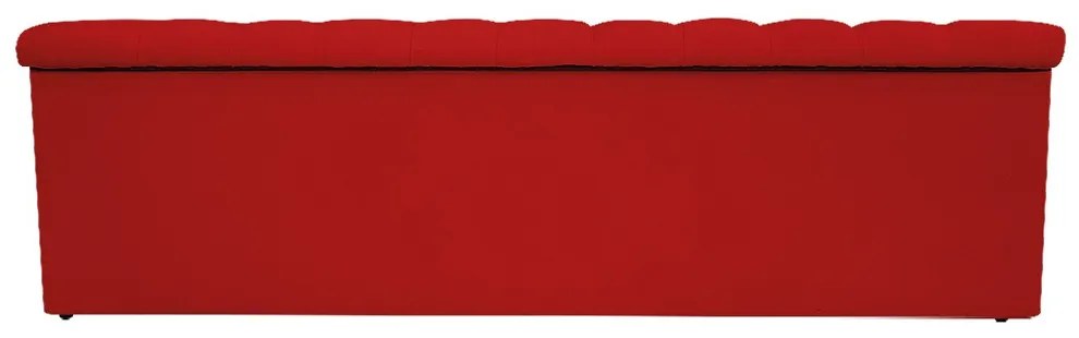 Recamier Baú Estofada Mel 160 cm Queen Size Com Capitonê Suede Vermelho - ADJ Decor