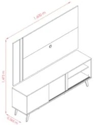 Rack Com Painel Para TV Até 65 Pol. Cronos Fendi/Naturale - Madetec