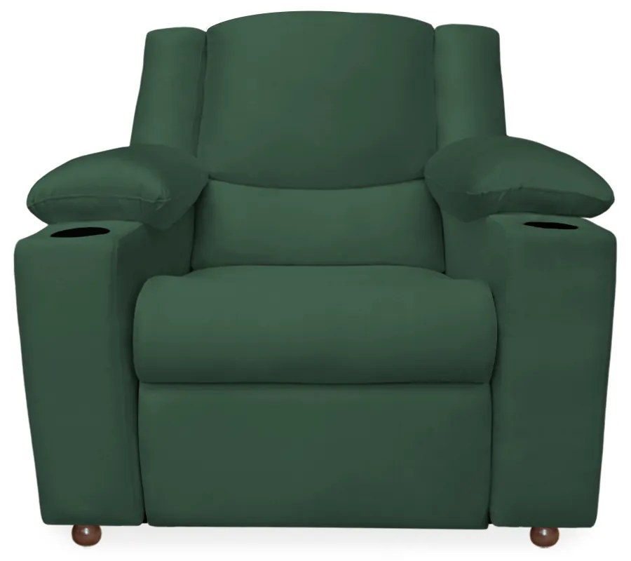 Poltrona Papai Manchester Reclinável Veludo Verde Bandeira