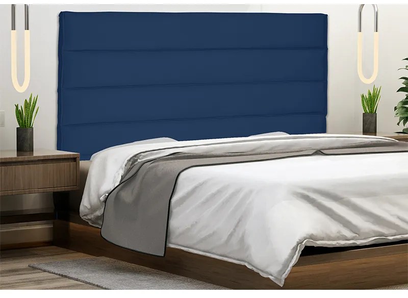 Cabeceira Cama Box Casal 140cm La Italiana Suede Azul Marinho - Sheep Estofados - Azul escuro