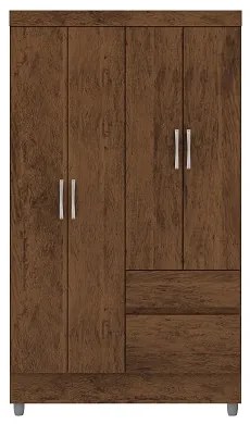 Guarda Roupa Ideal 4 Portas Plus Imbuia Rústico - Vila Rica Móveis