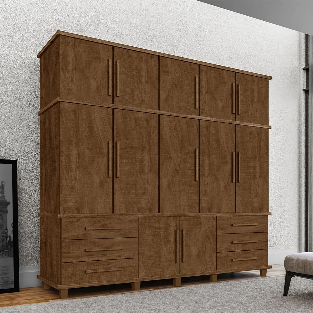 Guarda Roupa 12 Portas 6 Gavetas e Sapateira Hawking Malbec G37 - Gran Belo
