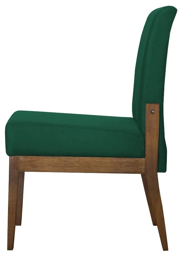 Kit 04 Cadeiras de Jantar Helena Suede Verde Bandeira - Decorar Estofados