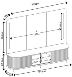 Painel Para TV 75 Pol e Rack Bancada Ripado 218cm World D04 Cedro - Mp