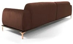 Sofá 245cm 4 Lugares com Chaise Esquerdo Pés Gold Molino C-276 Veludo