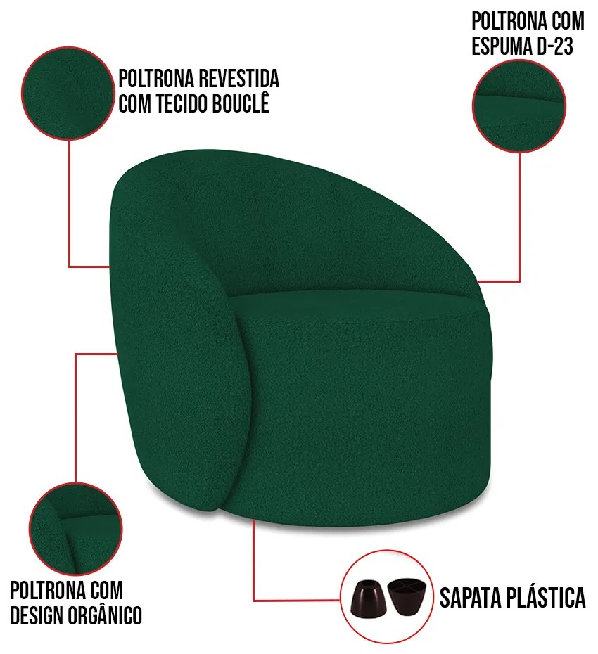 Poltrona Orgânica Kit 2 Lua Bouclê D03 - D'Rossi - Azul