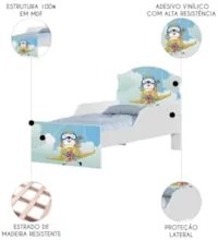 Mini Cama Infantil 148x68cm Com Proteção Lateral Aviador K06 - Mpozena