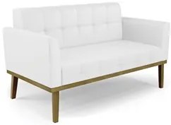 Sofá Namoradeira e 2 Poltronas Base Madeira Castanho Ana Sintético Bra