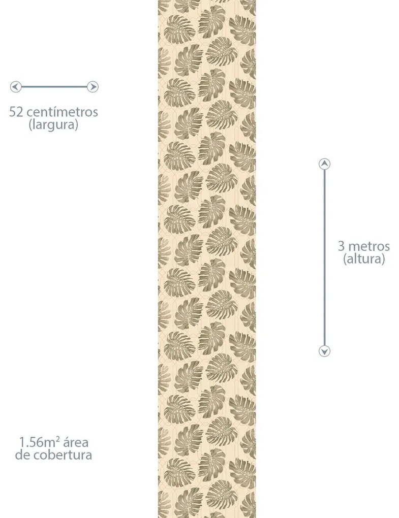 Papel de Parede Floral Tendência Creme 0.52m x 3.00m