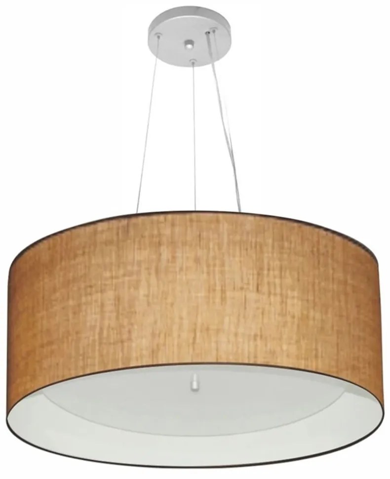Lustre Pendente Cilíndrico Vivare Md-4145 Cúpula em Tecido 50x25cm - Bivolt