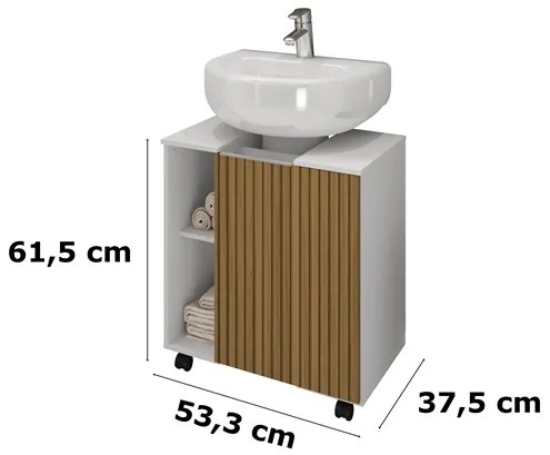Gabinete Para Banheiro Pequin Branco Ripado – Bechara Móveis