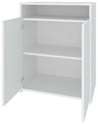 Mesa Escrivaninha em L Eron e Balcão 60cm 2 Portas Look A06 Branco - M