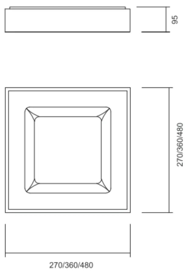 Plafon Belize 27X27Cm Led 16,4W Bivolt | Usina 19010/27 (BT - Branco Texturizado, 3000k)