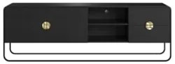 Rack Bancada Tv 70 Pol 180cm 2 Portas Mario Nero/Preto A10  - Mpozenat