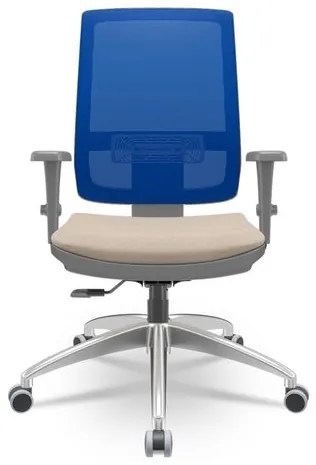 Cadeira Brizza Diretor Grafite Tela Azul Assento Poliester Fendi Base RelaxPlax Aluminio - 65963 Sun House
