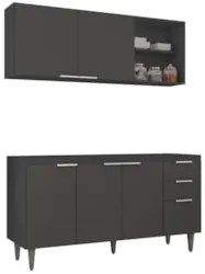 Armário de Cozinha CP01 Para Pia 150cm Pérola Z34 Preto     - Mpozenat