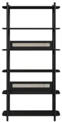 Estante Industrial 6 Prateleiras Pés Madeira Arlo A10 Nero/Preto - Mpo
