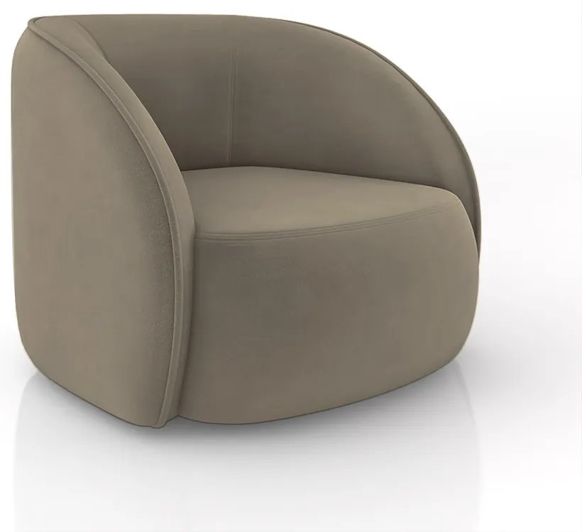 Poltrona Decorativa Sala de Estar Clarke Veludo Castor G45 - Gran Belo