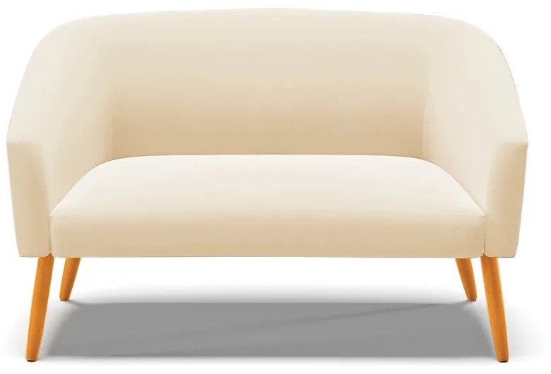Namoradeira 02 Lugares Stella Suede Pés Palito Castanho - D'Rossi - Bege