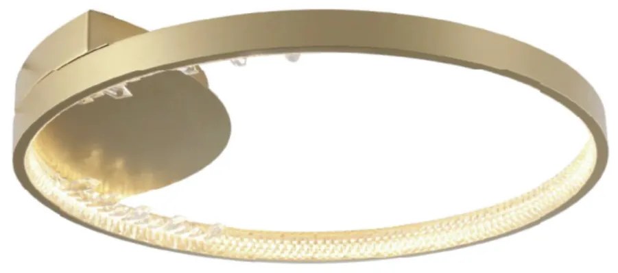 Plafon Millenium Redondo Ø50X07Cm Metal Dourado 31W Led 3000K - Bella...