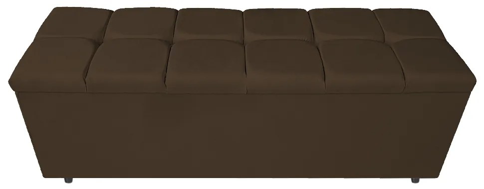 Calçadeira Estofada Manchester 140 cm Casal Suede Marrom - ADJ Decor