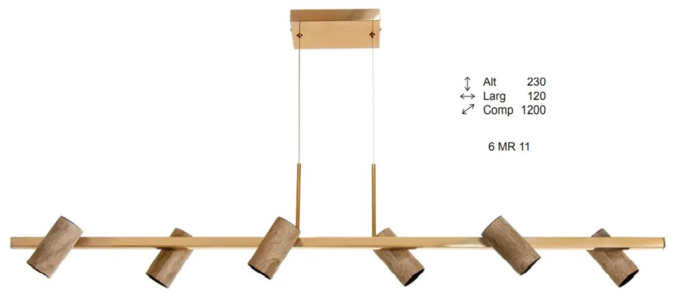Pendente Hooder 120X12X23Cm Com Tubos Articulados Metal Aluminio 06Xmr... (PRETO)
