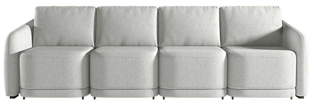 Sofá Cama Modulado Retrátil e Reclinável Decorativo Varsóvia 356cm Linho Cinza G33 - Gran Belo