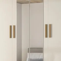 Guarda Roupa Casal 160cm Com Espelho Cancum Freijó/Off Z17 - Mpozena