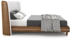 Cama Casal 140cm Com Cabeceira Many Z37 Bouclê Off/Caramelo - Mpozenat