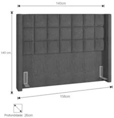 Cabeceira Cama Box Casal 140cm Pisa Z37 Linho Cinza - Mpozenato