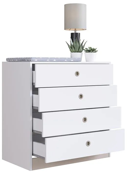Cômoda Quarto Infantil Com 4 Gavetas Amore Meu Fofinho