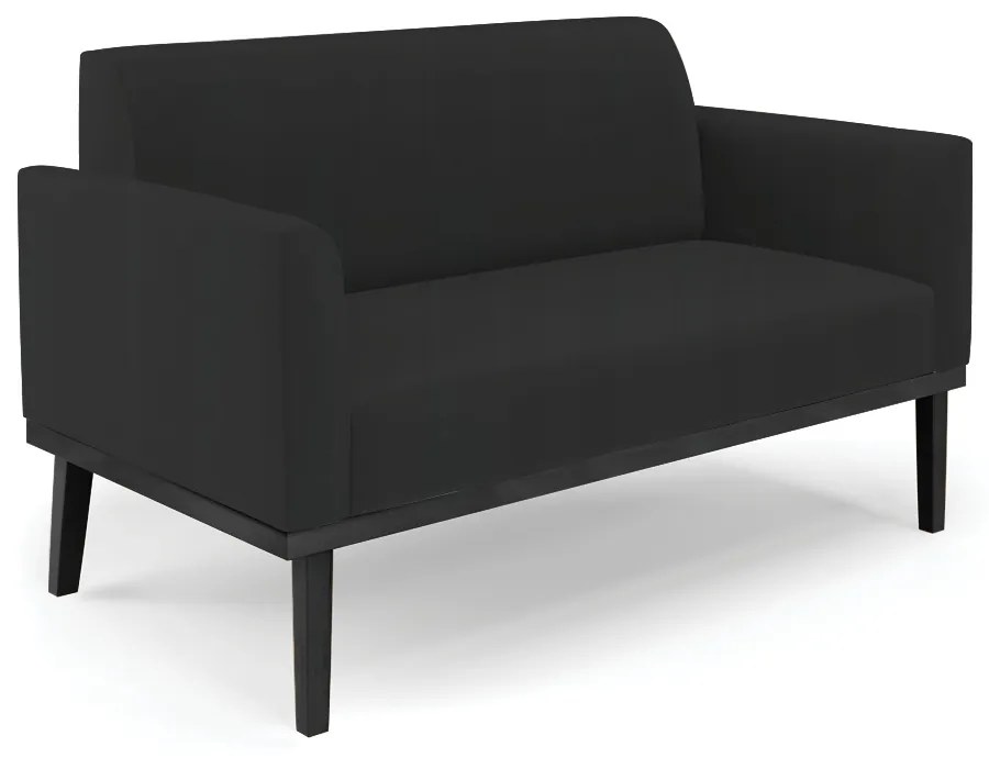 Poltrona Namoradeira Decorativa Isabella Pés Fixo em Madeira Preto Veludo Preto G19 - Gran Belo