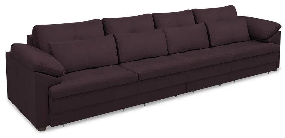 Sofá Retrátil Manual Sala de Estar Nolan Bipartido 414cm Conforto Premium em Couro Borgonha G58 - Gran Belo
