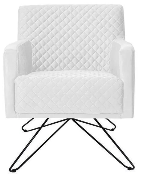 Poltrona Decorativa Nagoya Base Orby PU Sintético Branco G15 - Gran Belo