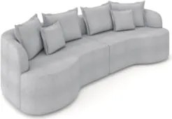 Sofá 4 Lugares 250cm Orgânico Quito Z08 Boucle Cinza - Mpozenato