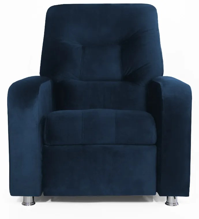 Poltrona Do Papai Reclinável Madri Suede Azul Marinho
