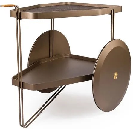 Carrinho Bar Alamo Bronze e Mescla Cinza Base Bronze - 77423 Sun House