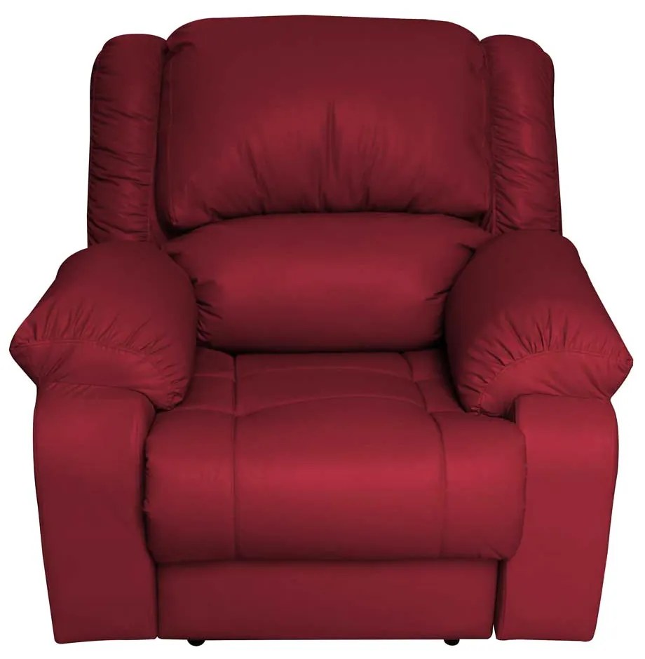 Poltrona do Papai Reclinável Manual Magnum PU Sintético Vermelho G23 - Gran Belo