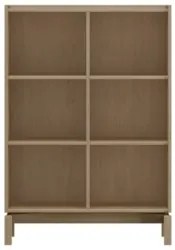 Cristaleira Portas Vidro 80cm Pé Madeira Soleil Oak/Cinza F07 - Mpozen