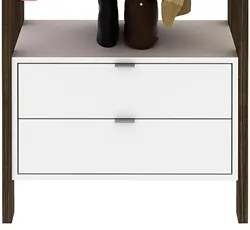 Guarda Roupa Solteiro Closet AZ1011 Branco/Nogal - Tecno Mobili