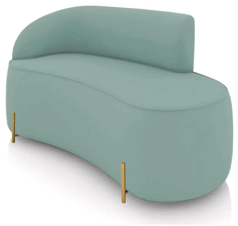 Sofá 2 Lugares Orgânico 140cm Pé Dourado Morgan Veludo/Cotelê D03 - D'Rossi - Menta
