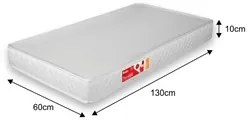 Colchão para Berço Liso Branco 130 x 60 x 10 cm D18 - Prorelax