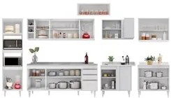 Armário de Cozinha Modulada de Canto 9 Peças CP06 Balcão com Pia Inox