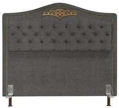 Cabeceira Cama Box Casal King 195cm com Tachas Imperial J02 Linho Graf