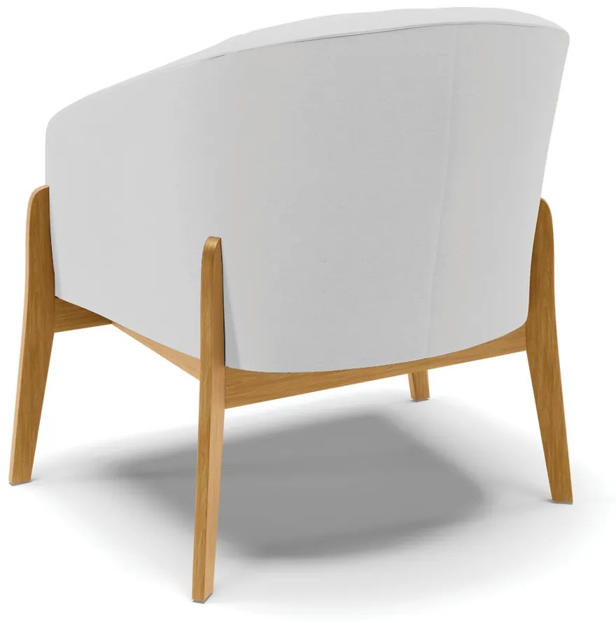 Poltrona Stella Linho Base Madeira Castanho D03 - D'Rossi - A05 Cinza
