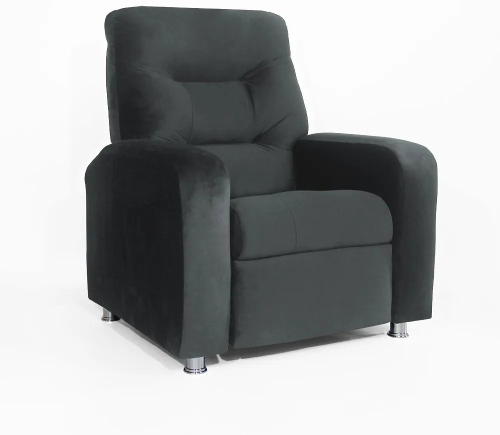 Poltrona Do Papai Reclinável Madri Suede Cinza