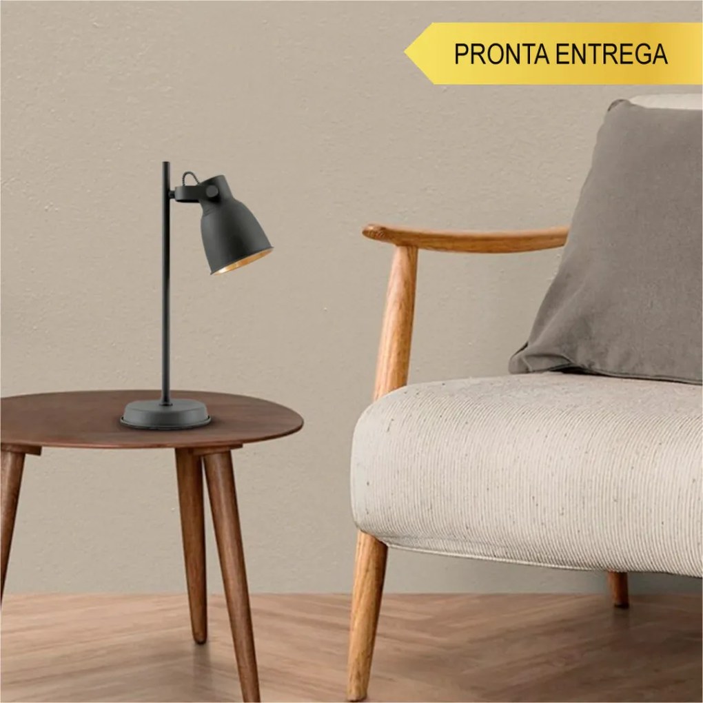 Luminaria Pixar Ø15X29X46Cm Metal Preto 1Xe27 |Opus Dn 37486 (Preto)